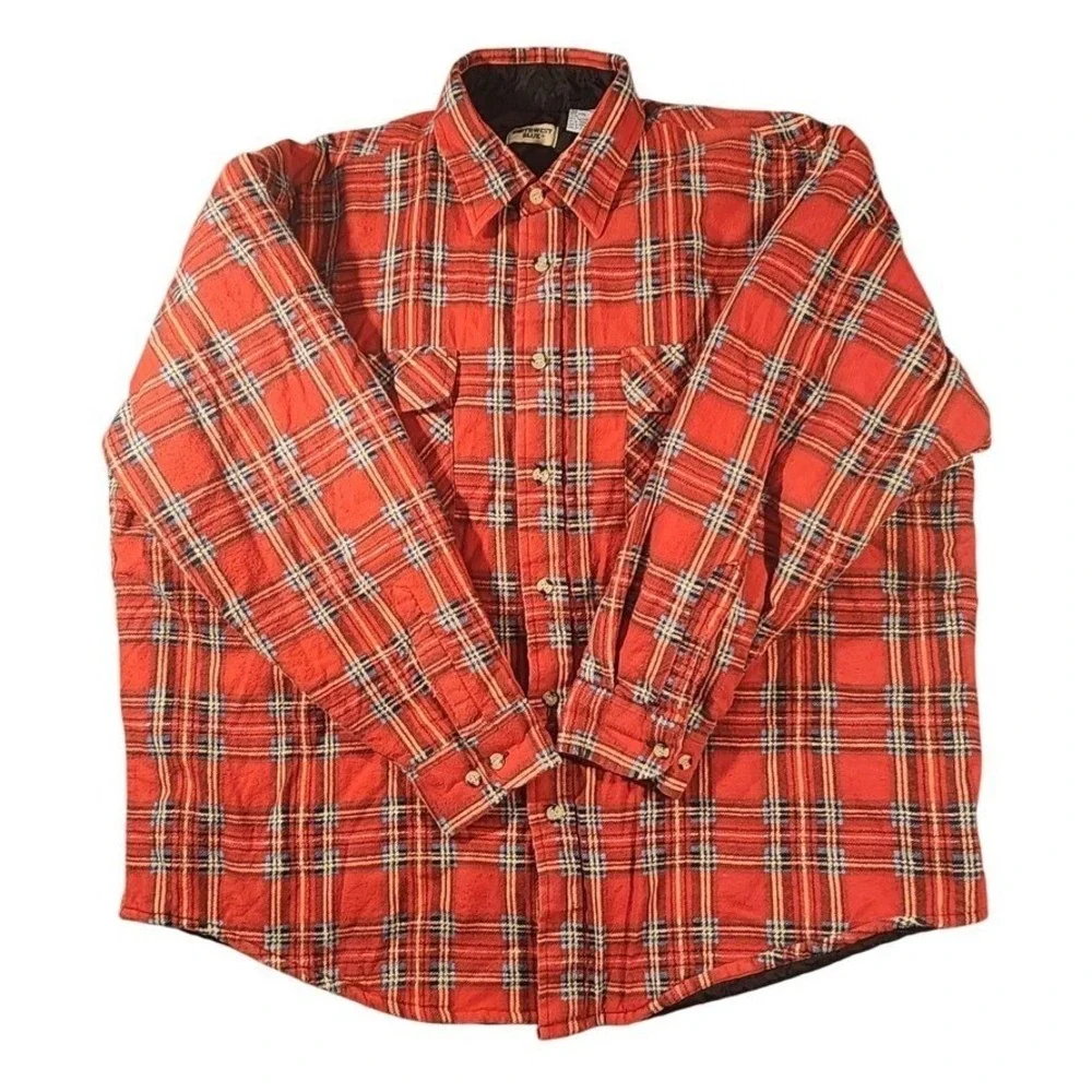 Vintage Northwest Blue Jacket Mens XL Red Plaid Quilted Flannel Lined Shacket‎